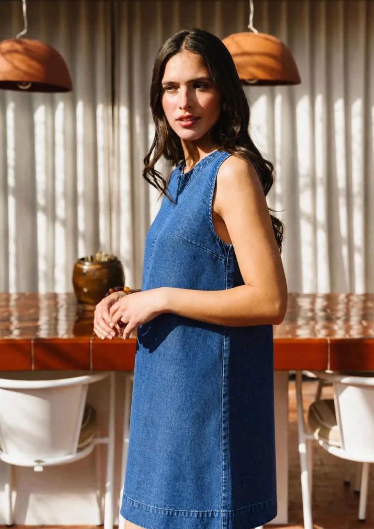 Robe Trapèze en Denim – Image 2