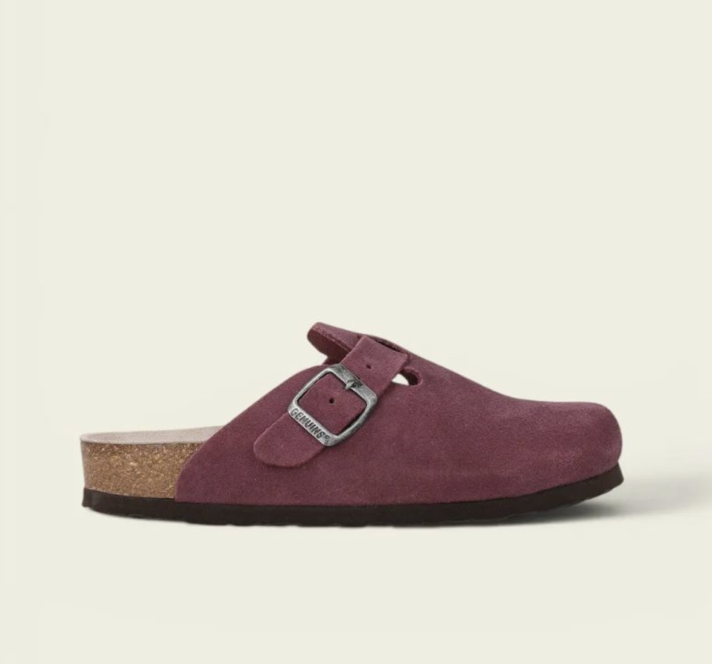 Mules en Suède Prune