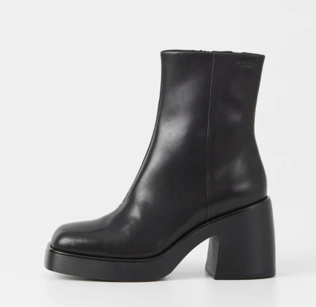 Bottines Cuir Plateforme Noir