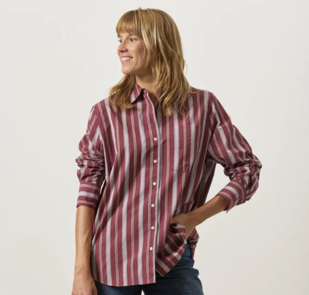 Chemise Rayée Bordeaux