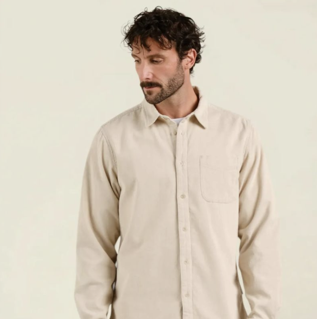Chemise Velours Côtelé Écru