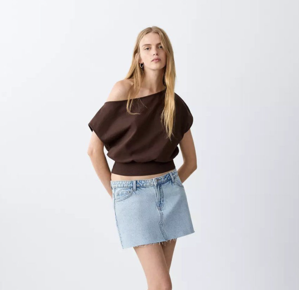 Jupe Denim Bord Brut
