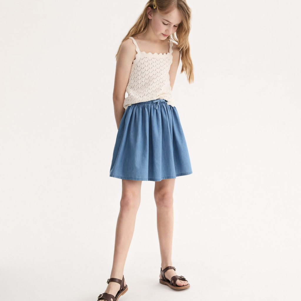 Jupe Chambray Évasée