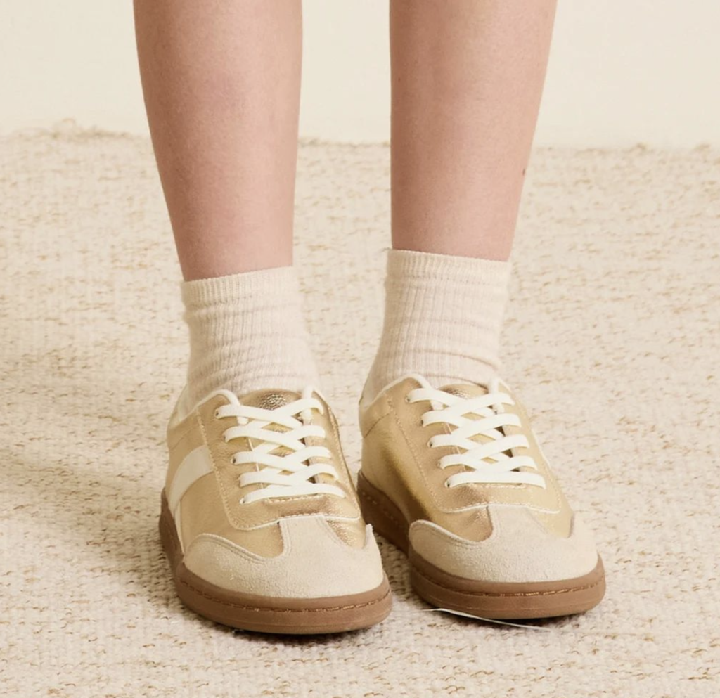 Sneakers Rétro Métallisées Or